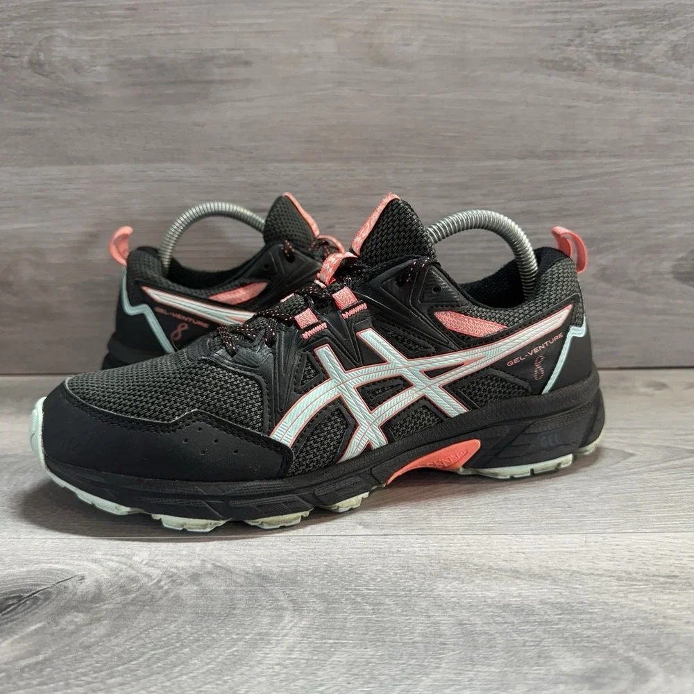 ASICS Gel-Venture 8 Running Shoes Womens Sz 9.5 Black Trail Hiking 1012A708